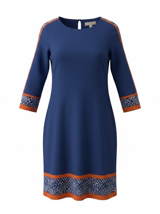 Michael Kors Dresses & Skirts - Michael Kors Navy Shift Dress with Orange Trim